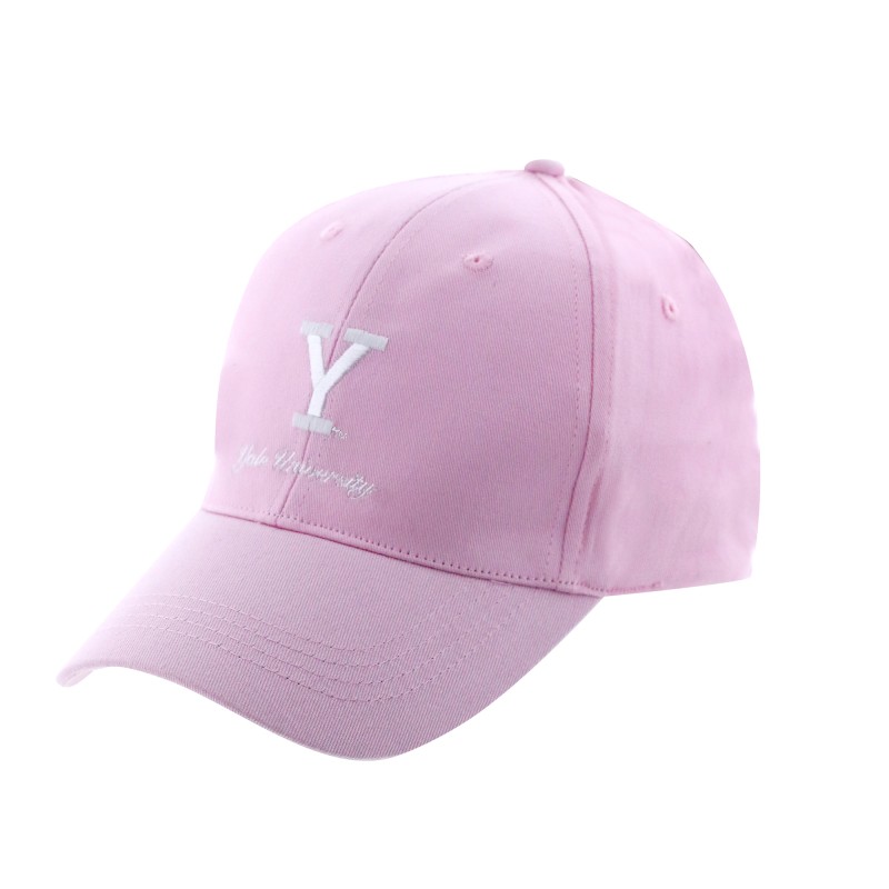 Casquette rose avec broderie blanche Yale