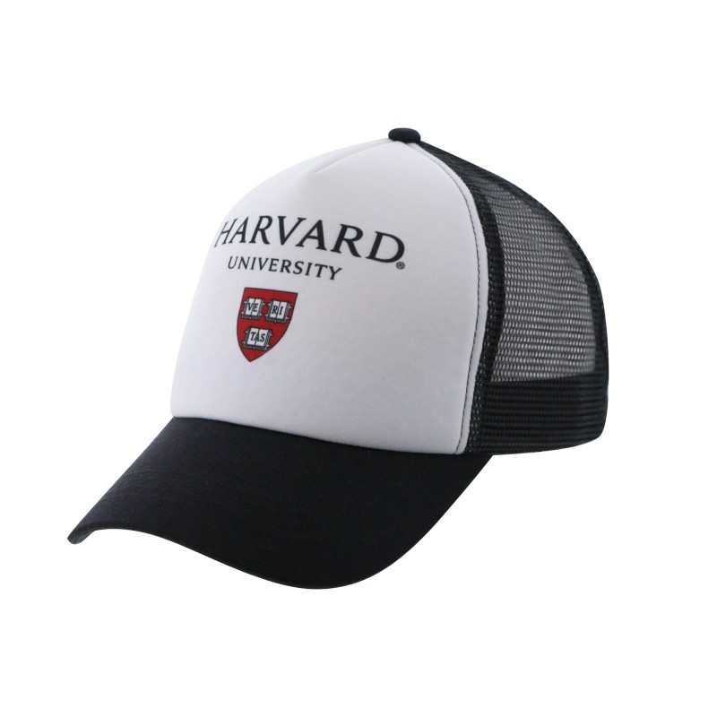 Casquette blanc et noir avec un print Harvard