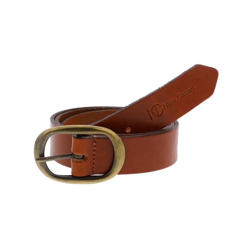 Ceinture en cuir de vachette fabriquée en France marron