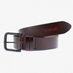 Ceinture 100% cuir de bovin marron foncé boucle Noire mat Mister Marcel