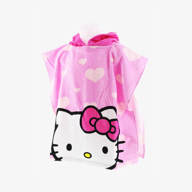 Poncho de bain à capuche en coton Hello Kitty