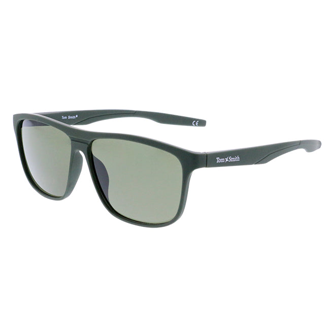 Lunettes de soleil homme rectangles cristal kaki - Tom Smith