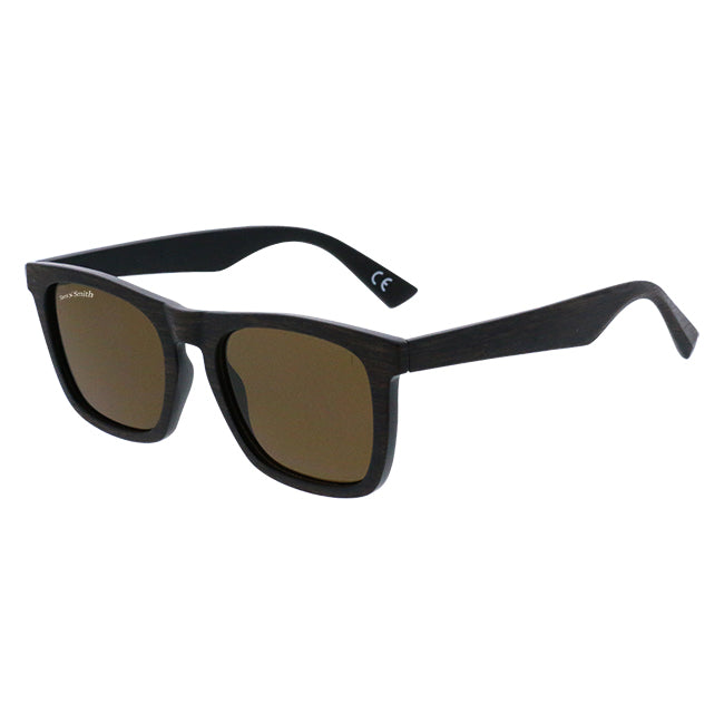 Lunettes de soleil homme rectangles effet bois marron - Tom Smith