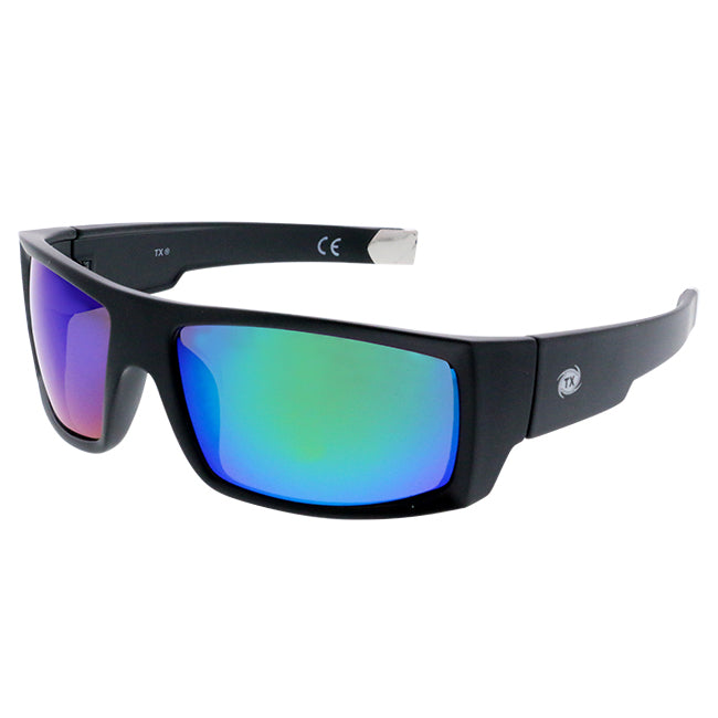 Lunettes de soleil homme galbées noir  - Tx