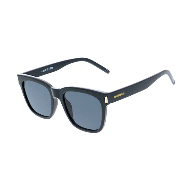 Lunettes de soleil Anthracite rectangle avec empiècement en métal doré - Rodier
