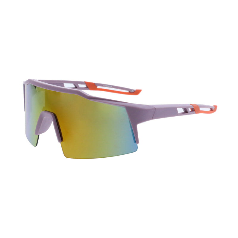 Lunettes de soleil galbées style cycliste - violet lila et orange - Freegun