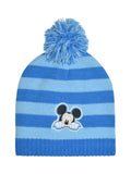 Bonnet à pompon en maille rayée bleu - Disney