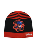 Bonnet en maille noir et rouge fille - Miraculous