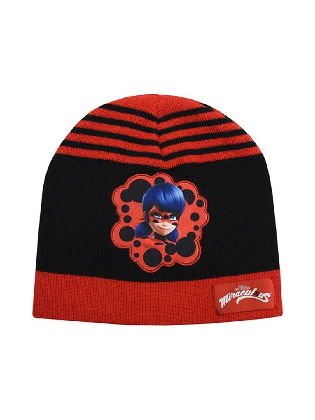 Bonnet en maille noir et rouge fille - Miraculous