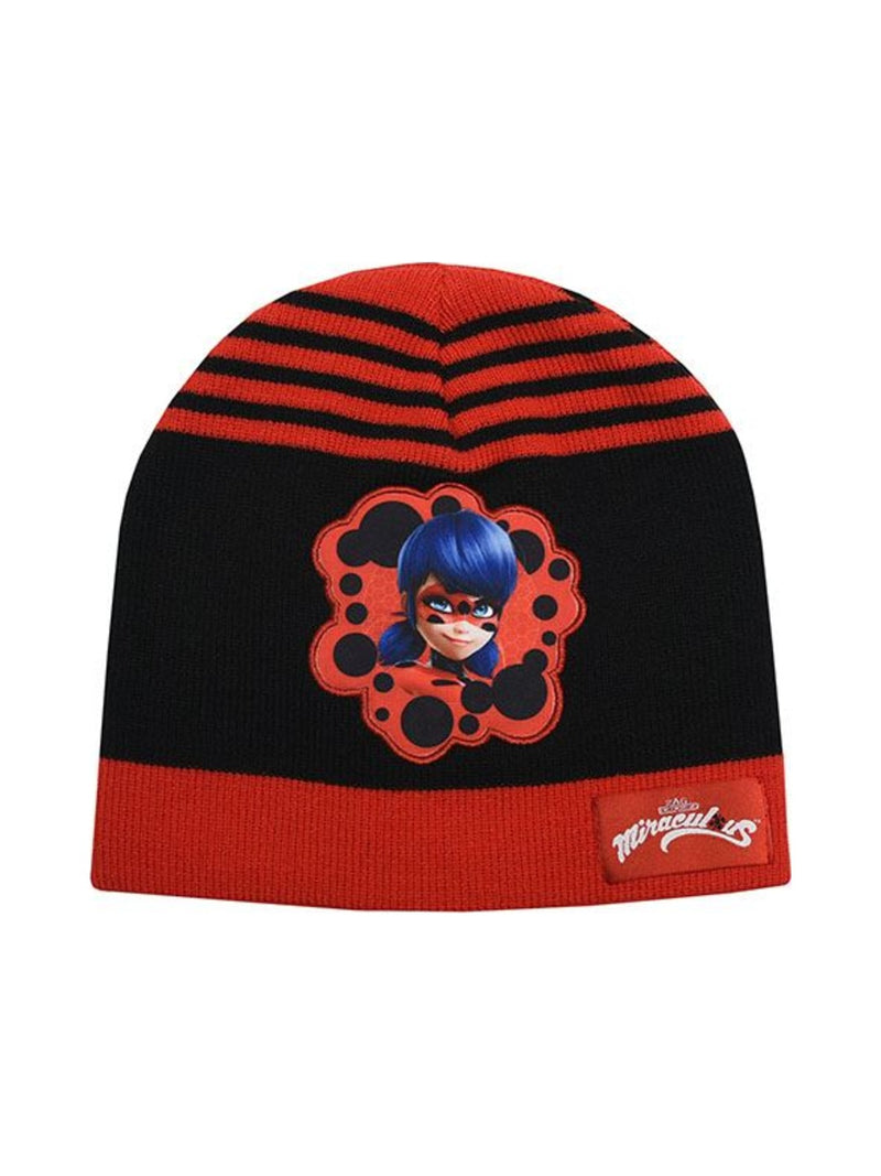 Bonnet en maille noir et rouge fille - Miraculous