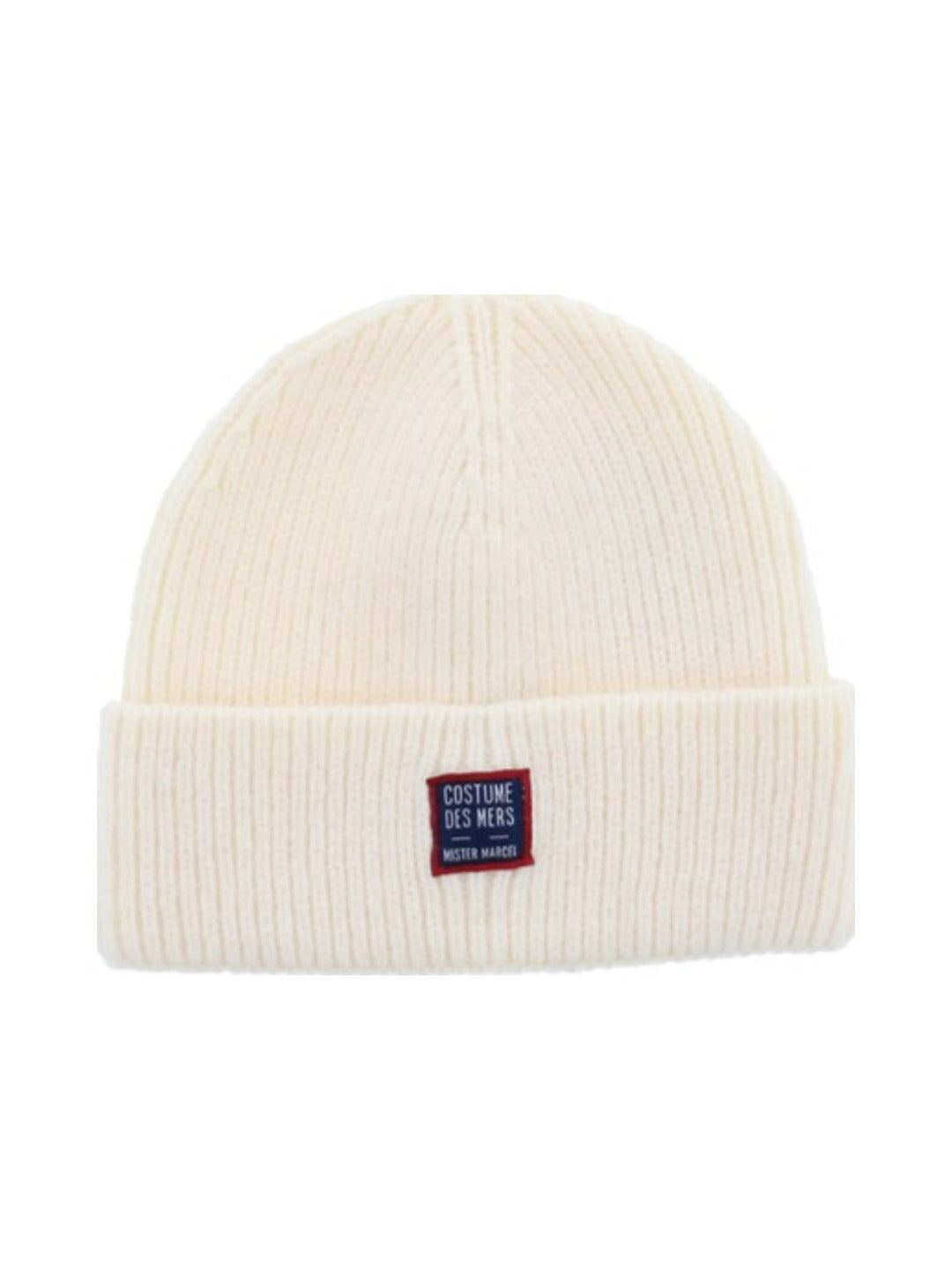 Bonnet en maille côtelée blanc cassé  - Little Marcel