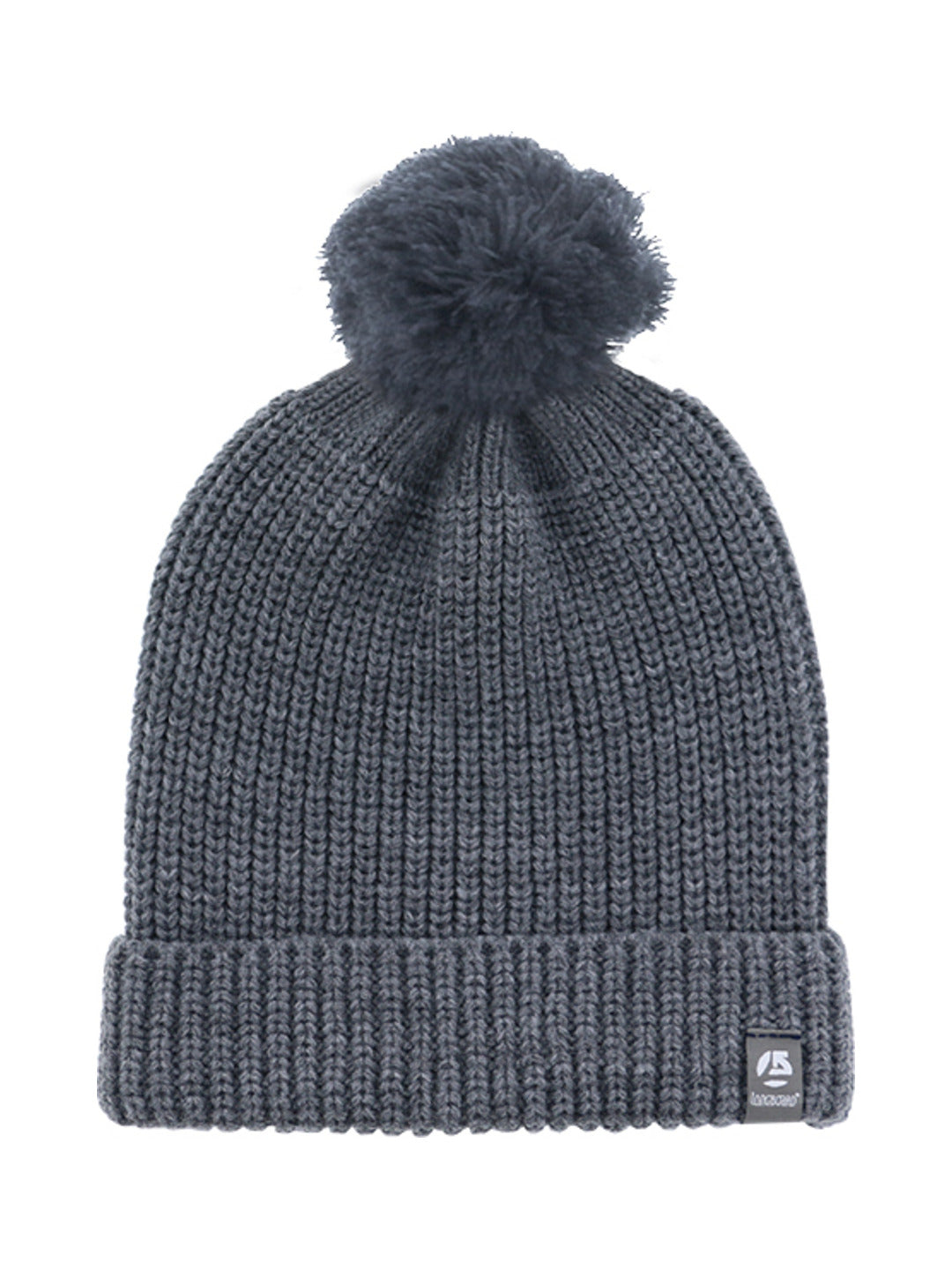 Bonnet à pompon en maille côtelée gris chiné - Longboard