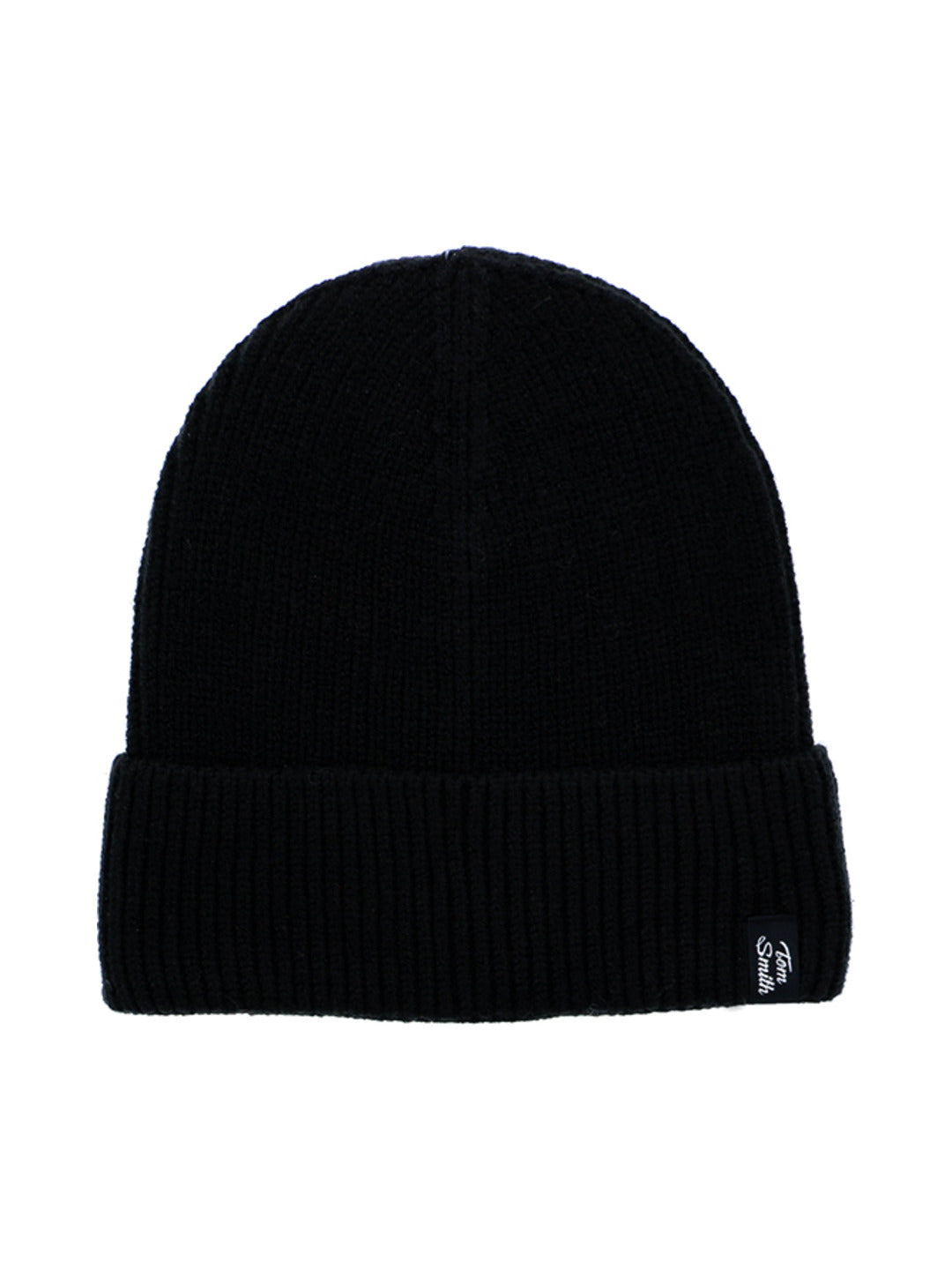 Bonnet en maille côtelée noir - Tom Smith