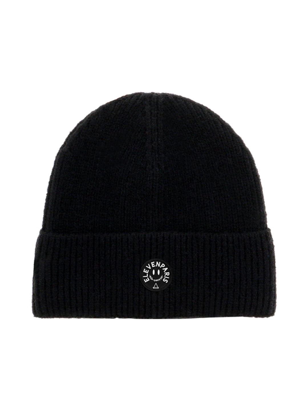 Bonnet en maille côtelée noir - Eleven Paris