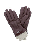 Gants tactiles en cuir chocolat - Rodier