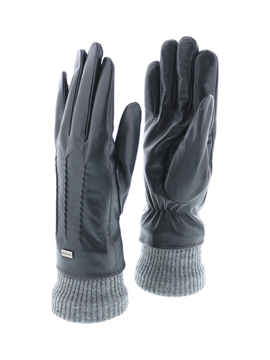 Gants tactiles en cuir noir - Rodier
