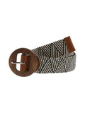Ceinture extensible en jacquard noire et beige - Little Marcel