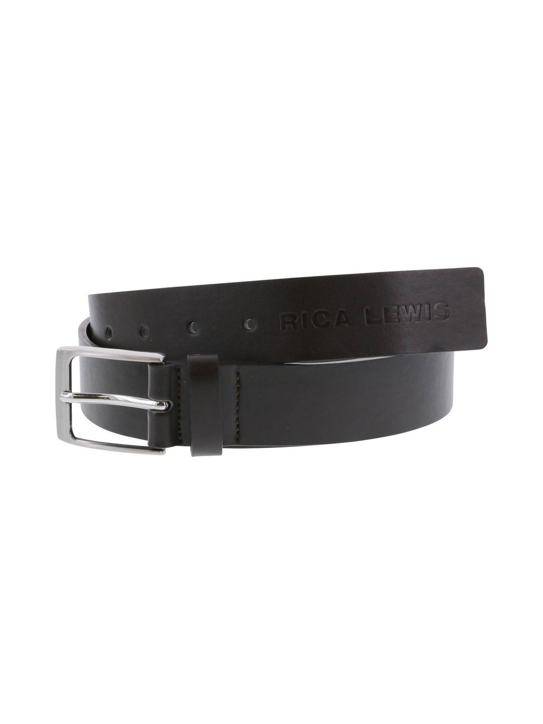 Ceinture à boucle en métal argentée marron - Rica Lewis