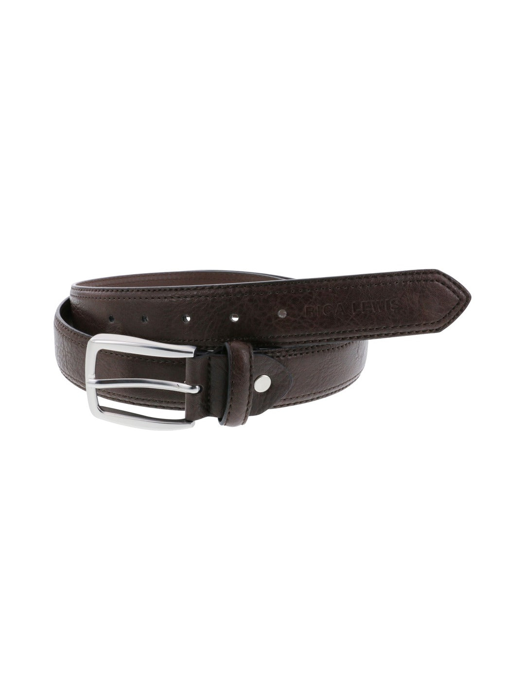 Ceinture réglable et ajustable à boucle en métal argentée marron - Rica Lewis