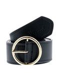 Ceinture noire à boucle ronde en métal - Little Marcel