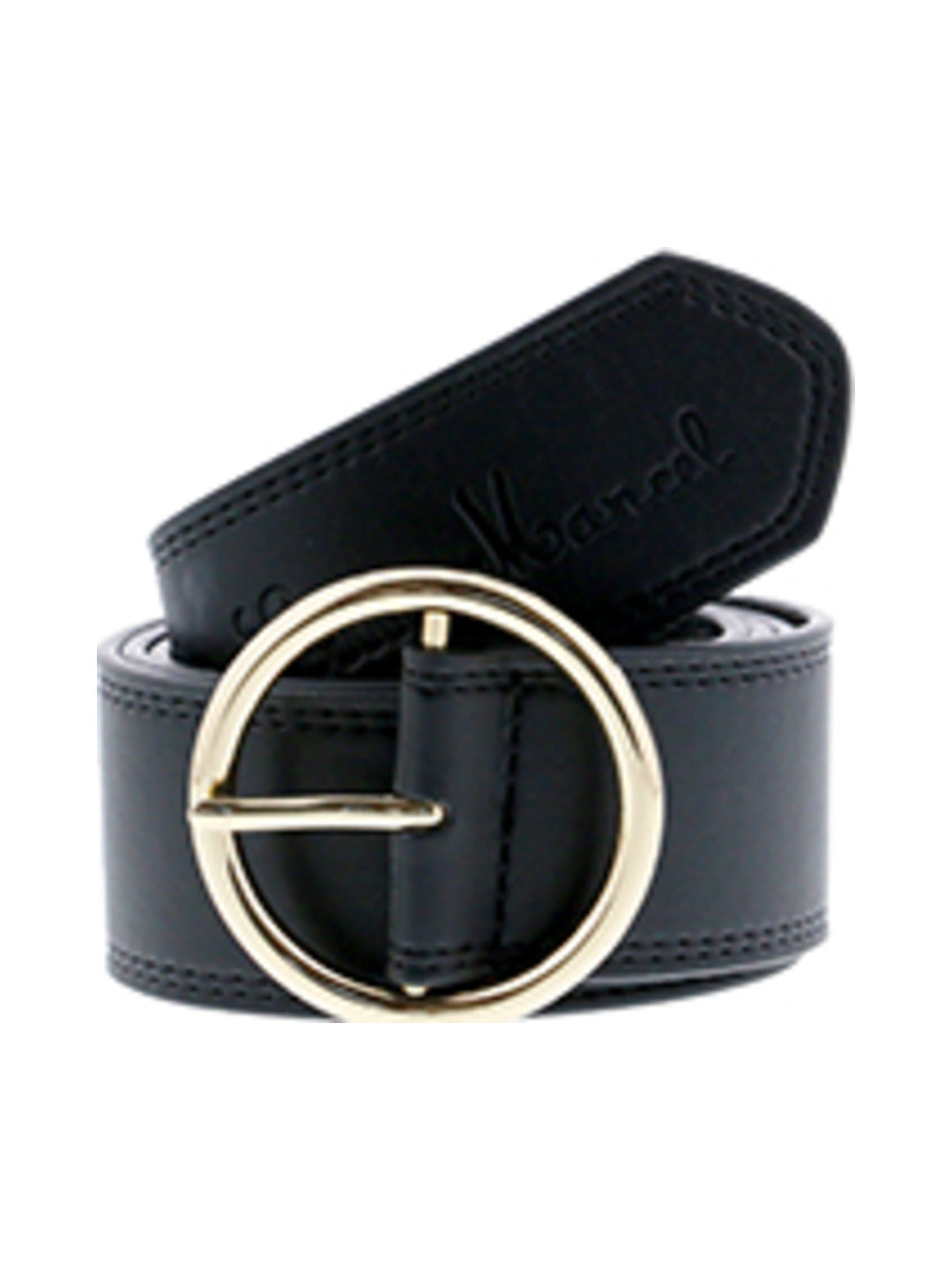 Ceinture noire à boucle ronde en métal - Little Marcel