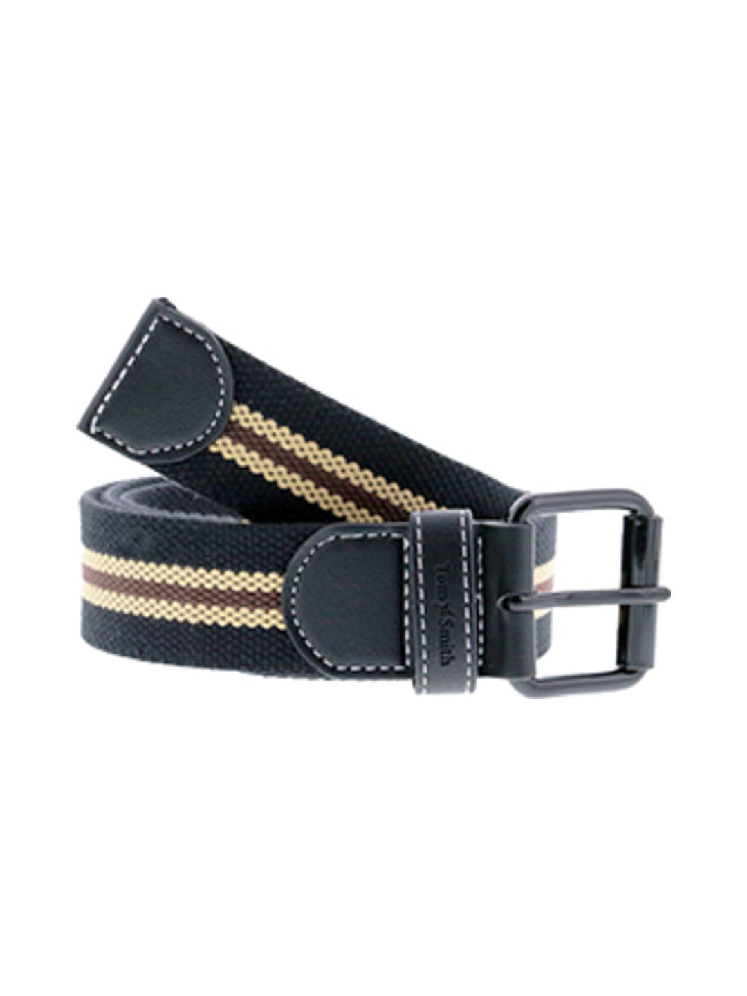 Ceinture en tissu tricolore marron - Tom Smith