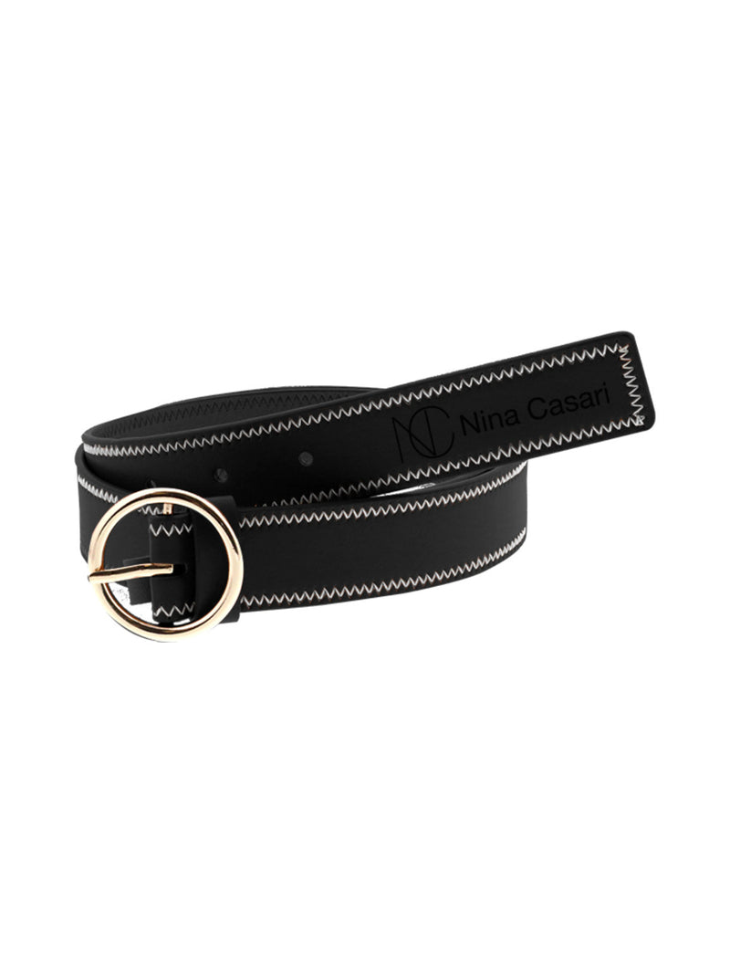 Ceinture à surpiqûres contrastées dorée - Nina Casari