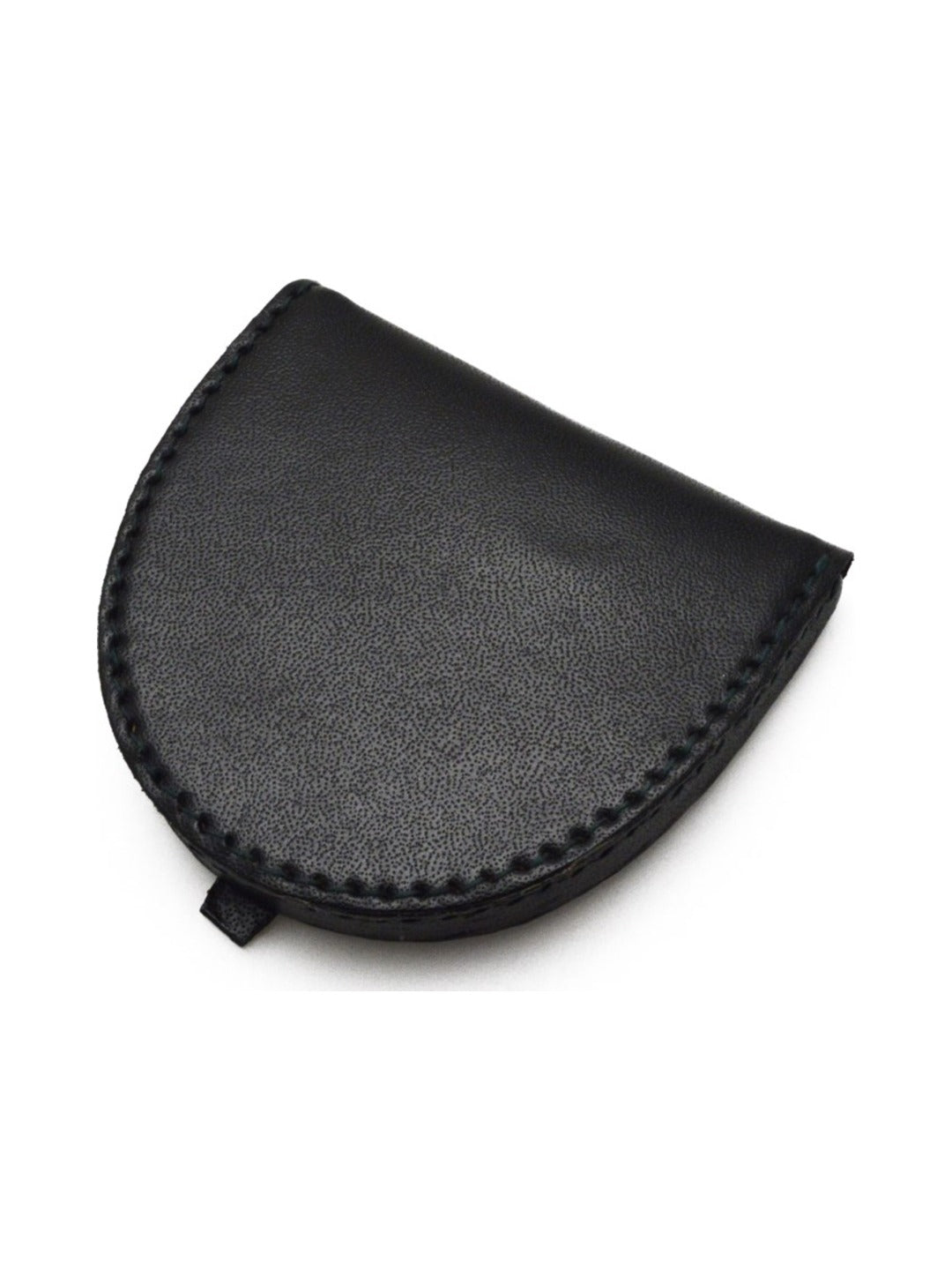 Porte-monnaie fer à cheval en croûte de cuir noir - Tom Smith