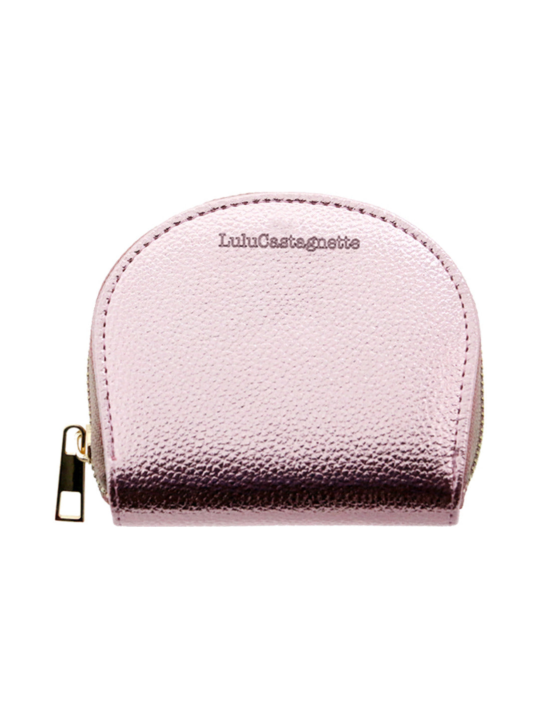 Porte-monnaie arrondi métallisé rose métallisé - Lulu Castagnette