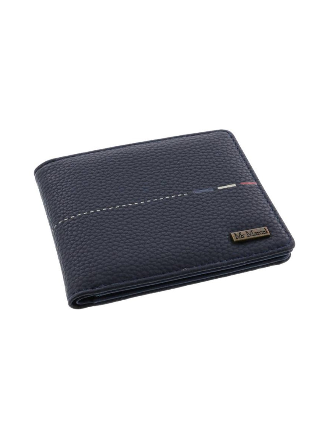 Porte-cartes et monnaie grainé marine - Mister Marcel
