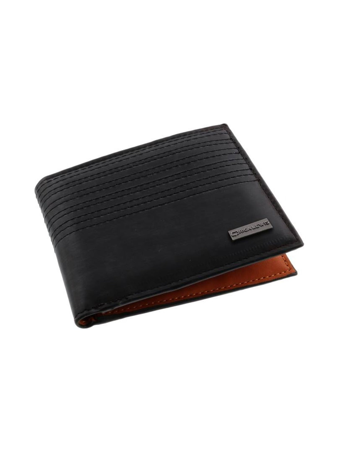 Porte-cartes et monnaie avec badge en métal noir/camel - Rica Lewis