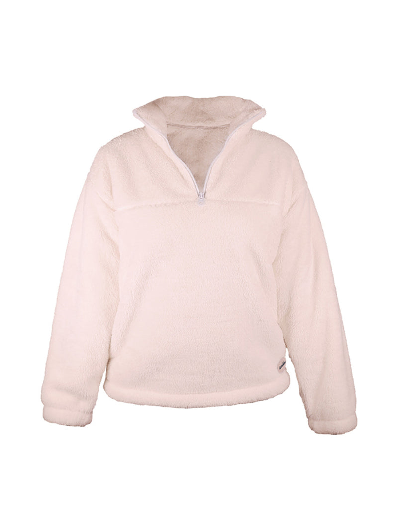 Sweat polaire rose clair à col montant zippé - Longboard