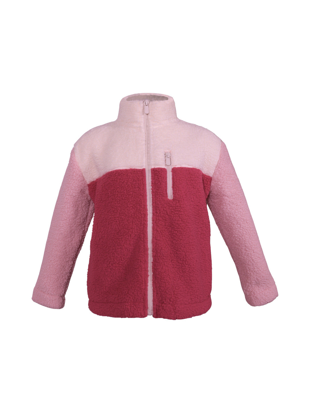 Veste polaire sherpa tricolore rose et blanc - Amy Rose