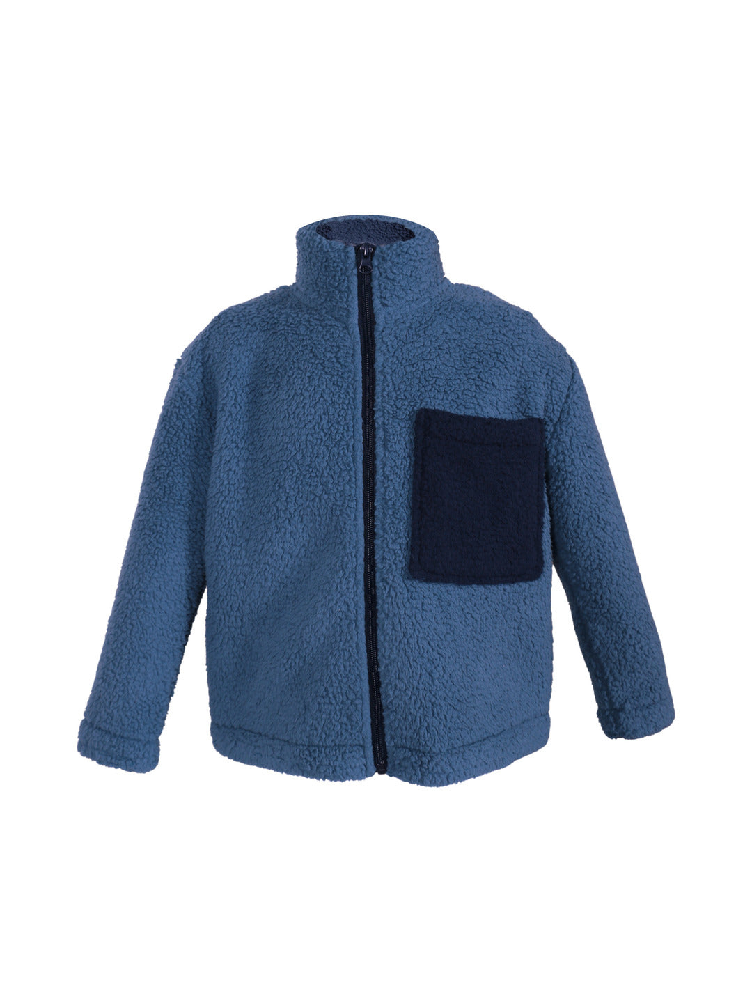 Veste polaire sherpa bleue avec poche avant - Little Jack