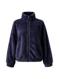 Veste polaire oversize bleu marine à col montant - Nina Casari