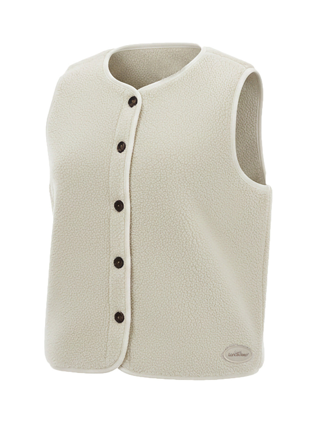 Veste sherpa sans manches beige à boutons effet écaille - Longboard