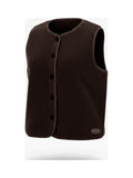 Veste sherpa sans manches marron chocolat à boutons effet écaille - Longboard