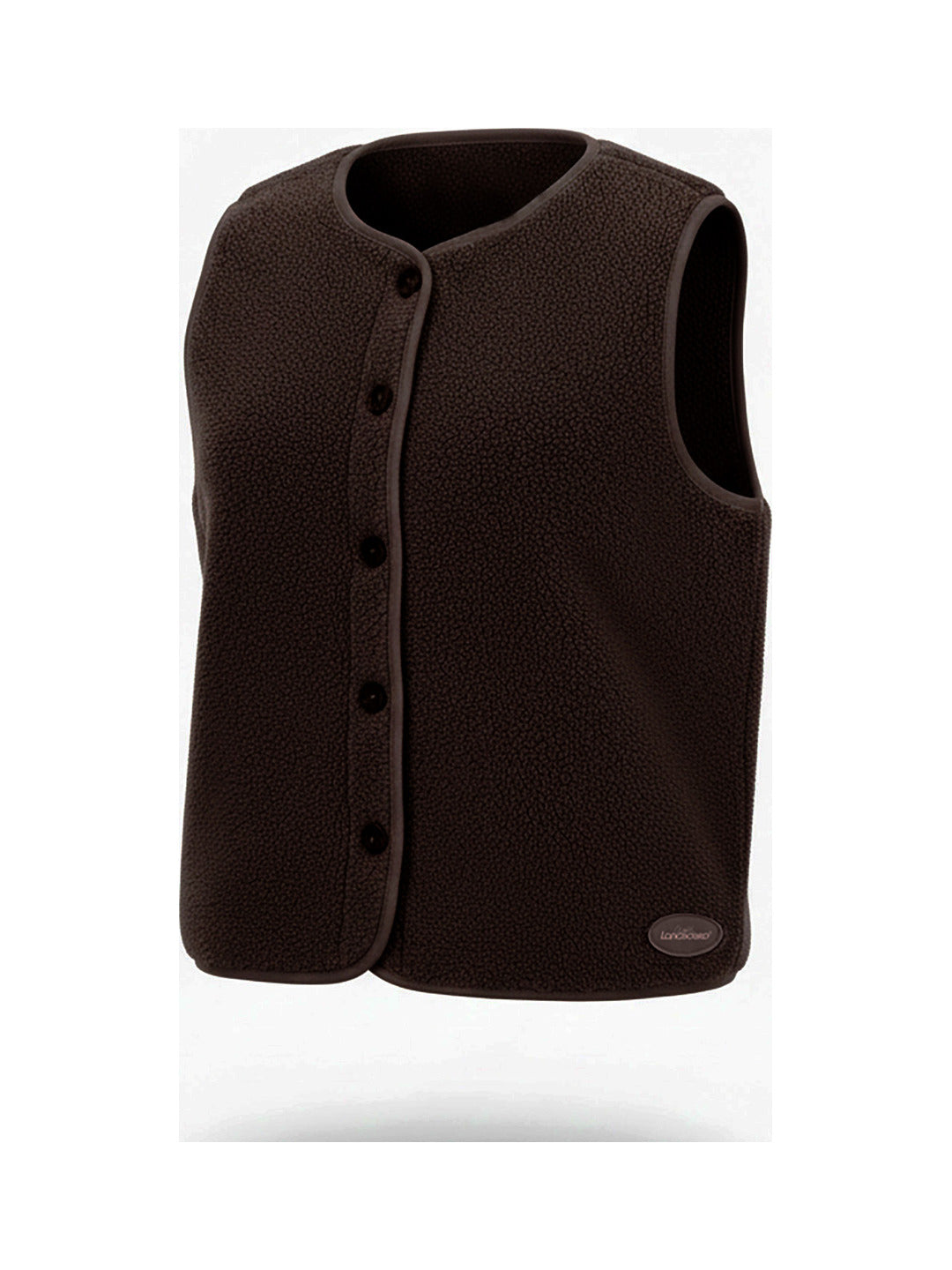 Veste sherpa sans manches marron chocolat à boutons effet écaille - Longboard
