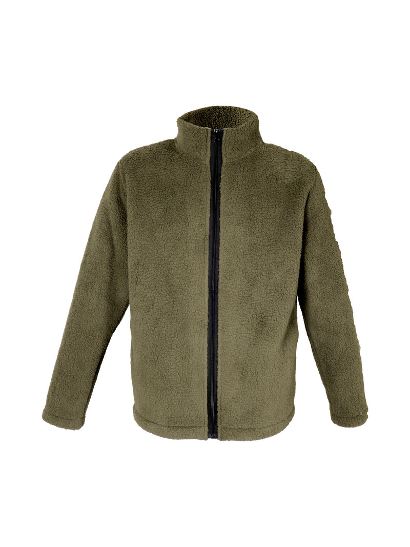 Veste polaire sherpa kaki à détails contrastés - Tom Smith