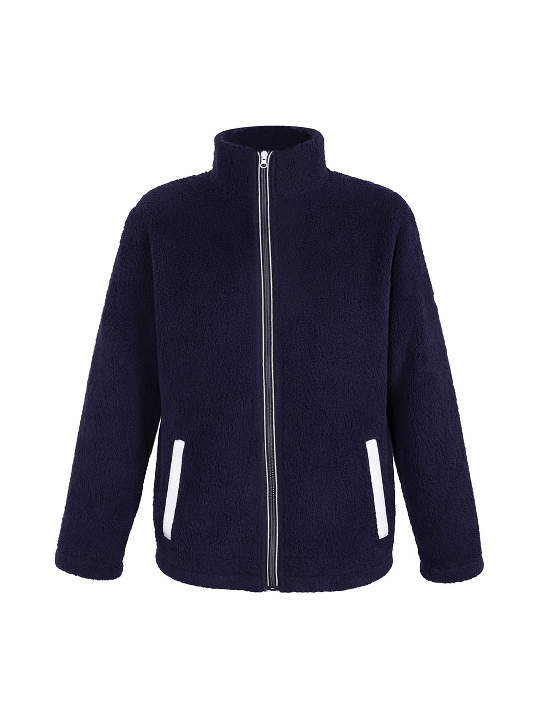 Veste polaire sherpa bleu marine et beige à détails contrastés - La Marinière par SOGEMA
