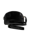 Sac bandoulière effet croco noir - Nina Casari