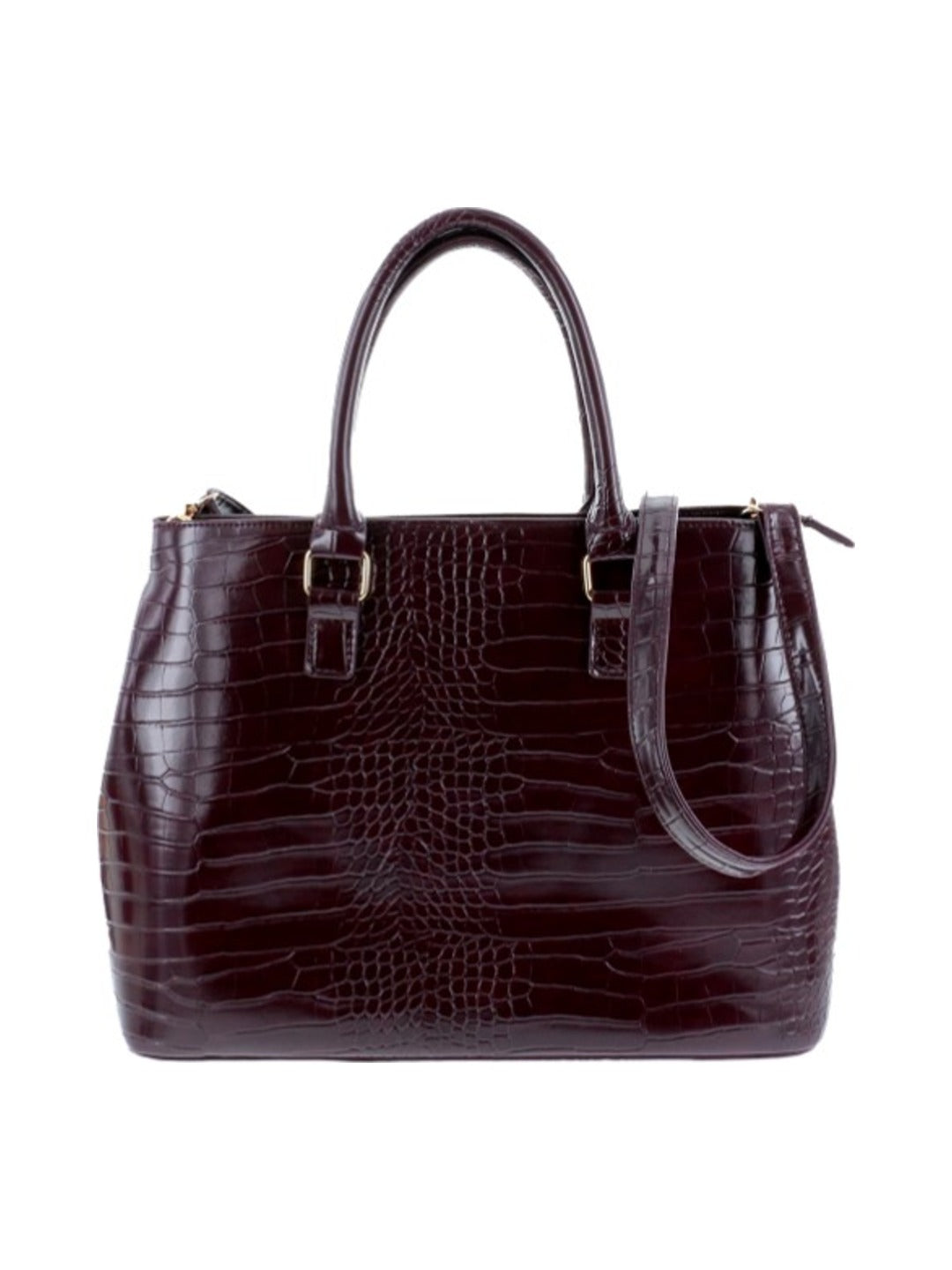 Sac à main effet crocodile - nina casari bordeaux - Nina Casari