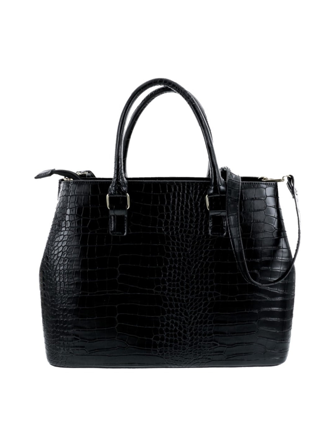 Sac à main effet crocodile - nina casari noir - Nina Casari