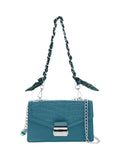 Sac bandoulière effet croco imprimé bleu canard - Nina Casari
