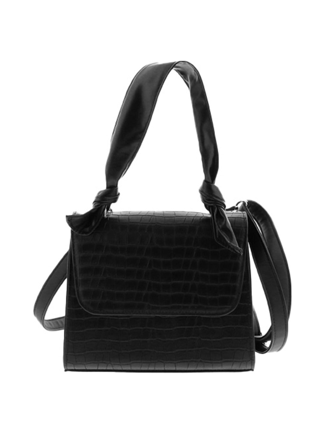 Sac bandoulière effet croco noir - Nina Casari