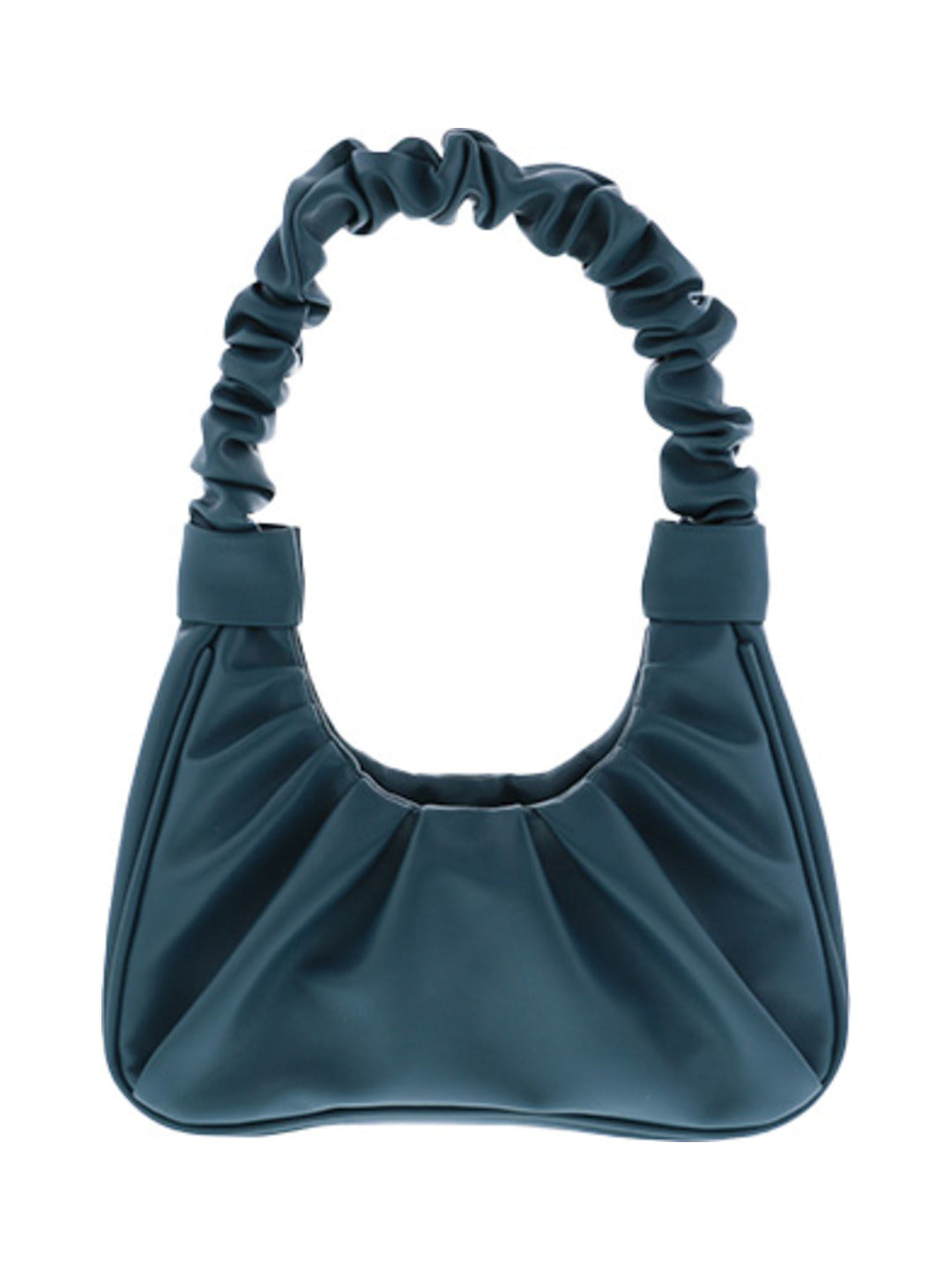 Sac baguette froncé bleu canard - Nina Casari