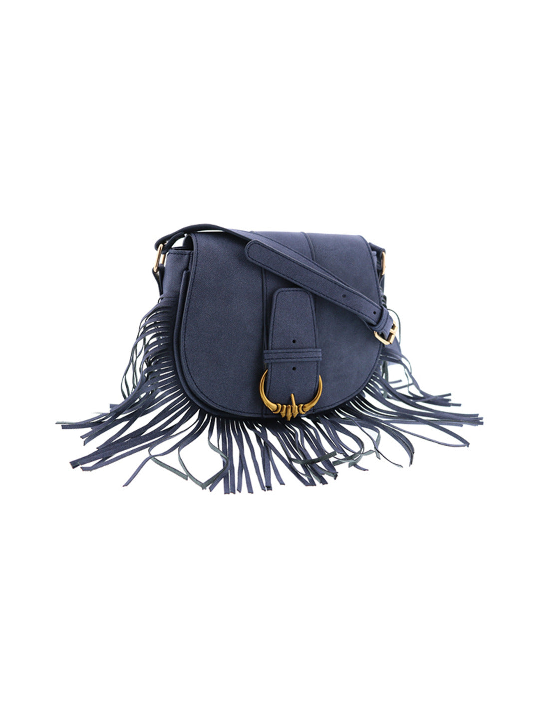 Sac bandoulière en suédine marine - Nina Casari