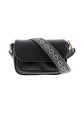 Sac bandoulière à anse en jacquard noir - Nina Casari