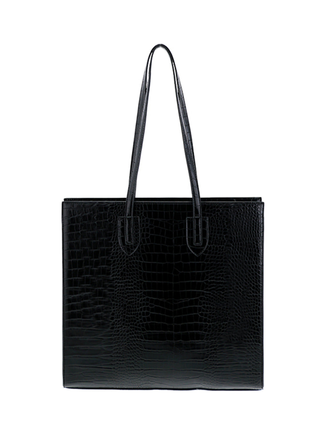 Sac porté épaule effet croco noir - Nina Casari