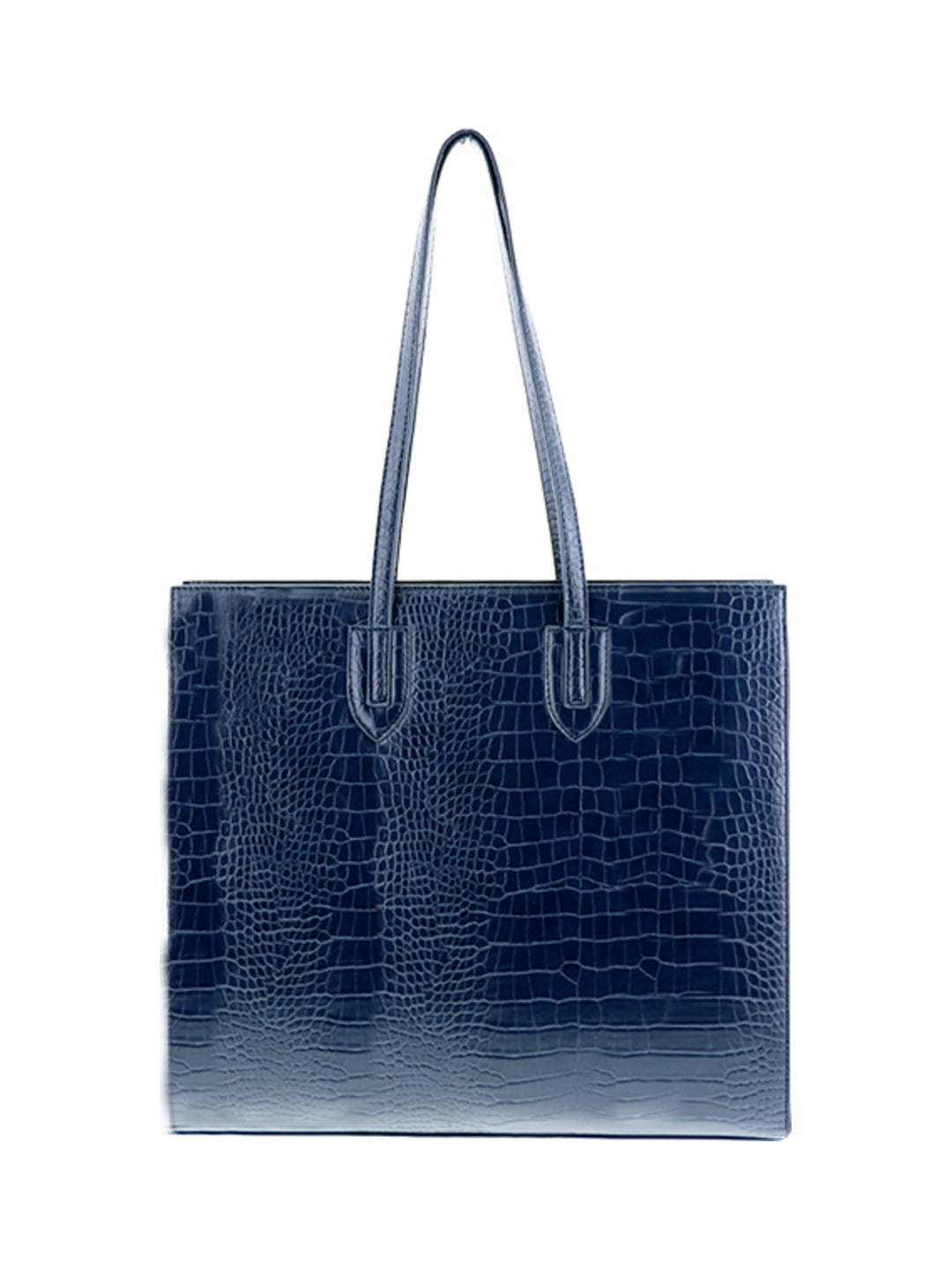 Sac porté épaule effet croco marine - Nina Casari